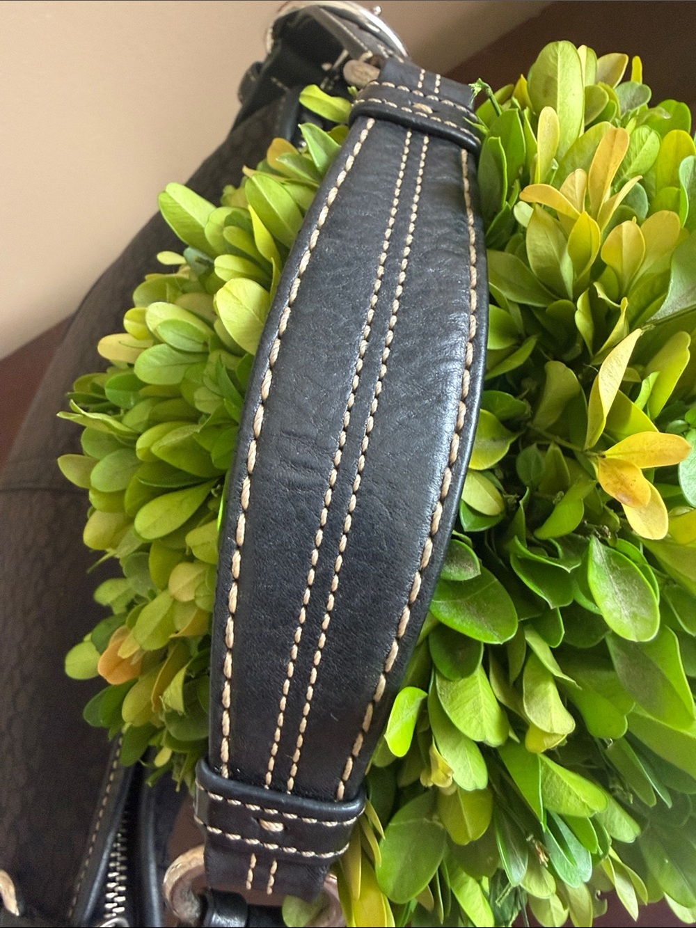COACH F05N-1460 🖤BLACK🖤 VINTAGE SIGNATURE JACQUARD LEATHER HOBO BAG 🌟EUC🌟 - Picture 10 of 17